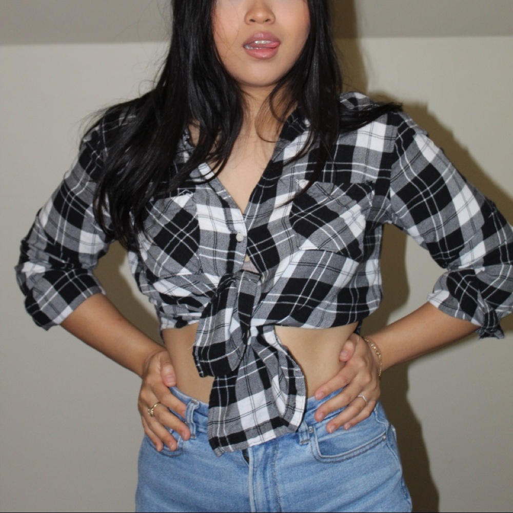 Black and White Checkered Flannel